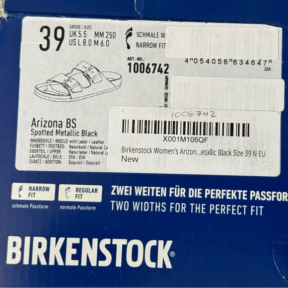 Birkenstock Arizona Spotted Metallic Black Sandals EUR 39 / US 8 - Picture 16 of 16
